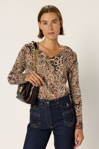 Pull V imprimé en laine fine - EMME - Gerard Darel - Modalova