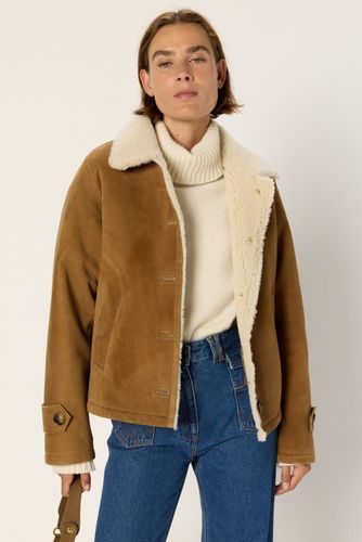 Veste aviateur en peau lainée - NATHALIE - Gerard Darel - Modalova