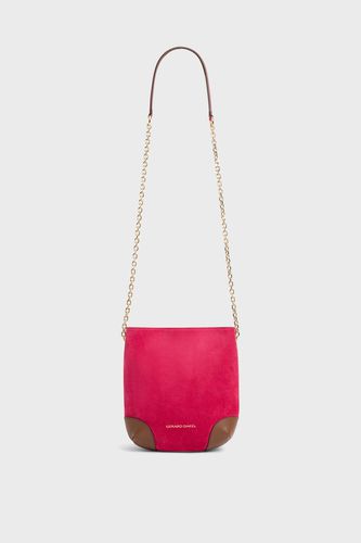 Sac travers en cuir velours - LE MINI CHARLOTTE - GD - Modalova