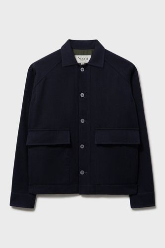 Wool Cotton Navy Herringbone Cadogan Jacket - Neem London - Modalova