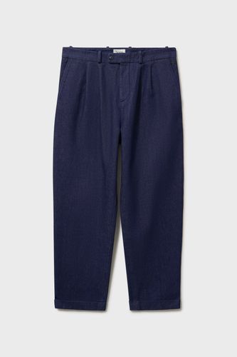 Recycled Denim Blue Pleated Trouser - Neem London - Modalova