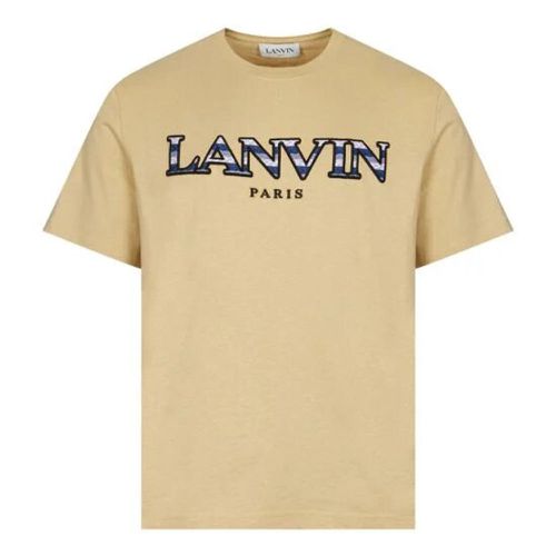 Mens Curb Embroidered Sand Logo T-shirt L - Lanvin - Modalova