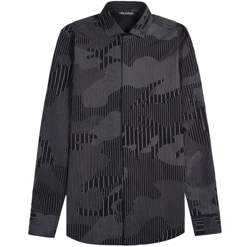 Men's Camouflaged Pinstripe Shirt Dark Navy Large - Neil Barrett - Modalova