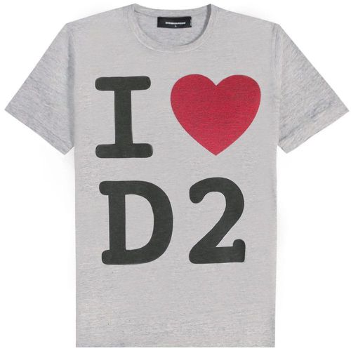 Men's 'I Love D2' Print T-shirt S - Dsquared2 - Modalova