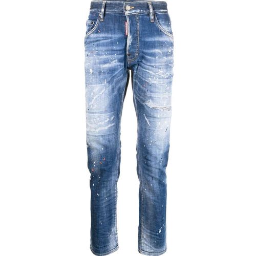 Men's Paint Splatter Distressed Jeans 30W - Dsquared2 - Modalova