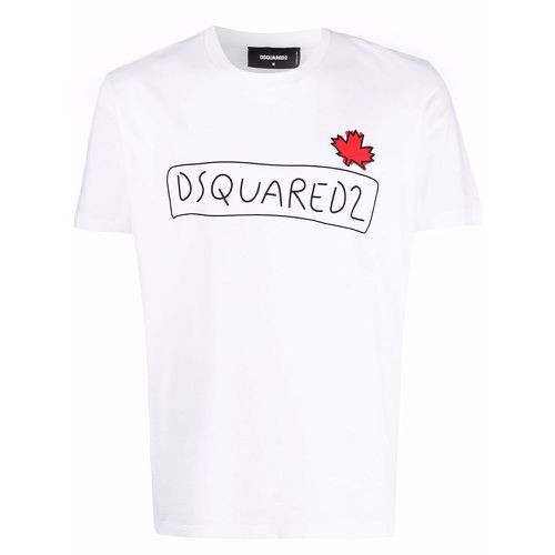 Men's Maple Leaf Logo Doodle-print T-shirt S - Dsquared2 - Modalova