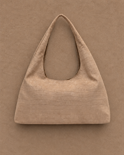 Croquis sac hobo grand effet daim avec imprimé animalier gravé - Misako - Modalova