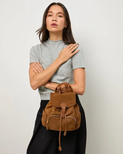 Eliza-1 petit sac à dos effet suède avec rabat - Misako - Modalova