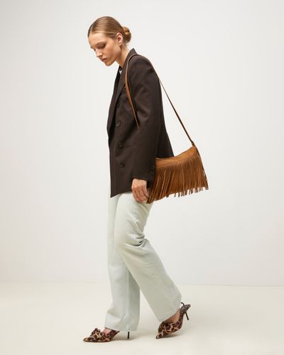Lunai petit sac bandoulière effet daim avec franges - Misako - Modalova