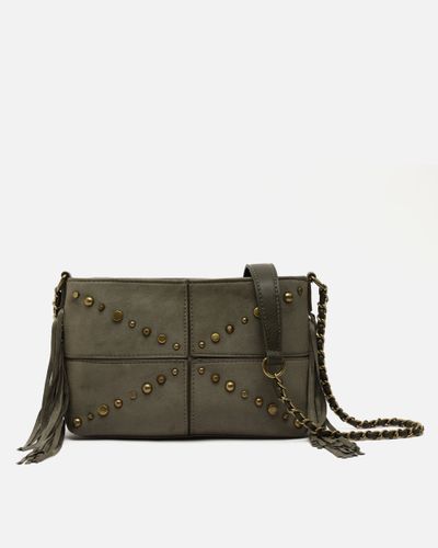 Anabelas-1 sac à bandoulière effet daim avec détails métalliques et franges - Misako - Modalova