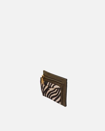 Mider porte-cartes effet suédine et imprimé animalier - Misako - Modalova