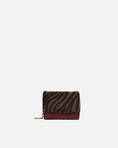 Mider petit porte-monnaie effet suédine et imprimé animalier - Misako - Modalova