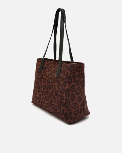 Belbu grand sac shopper effet suède à imprimé animalier - Misako - Modalova