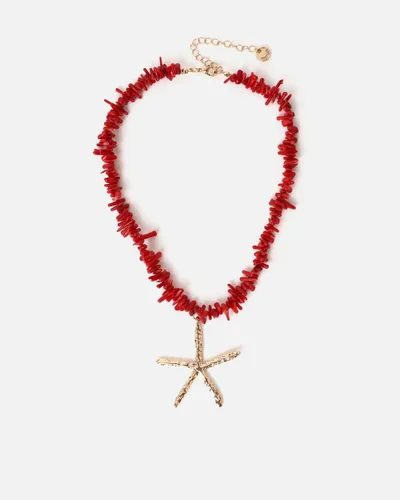 Collier Etoile effet corail avec pendentif étoile - Misako - Modalova