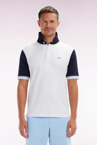 Maillot À Manches Courtes En Coton Marine Et Blanc Broderie Dos Coupe Droite - Eden Park - Modalova