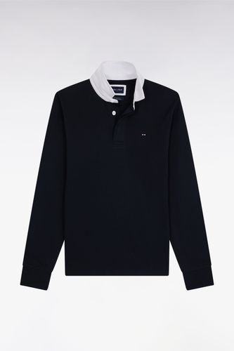 Maillot À Manches Longues En Coton Pima Marine Coupe Droite - Eden Park - Modalova