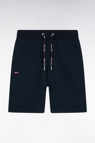 Short En Molleton Coton Marine Détails Coupe Décontractée - Eden Park - Modalova