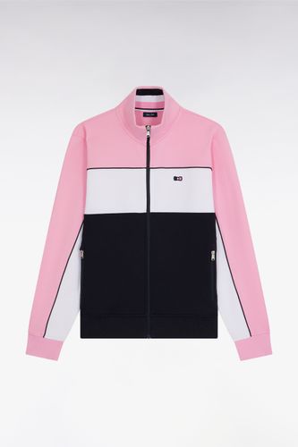 Sweatshirt Zippé En Molleton Coton Stretch Tricolore Coupe Droite - Eden Park - Modalova