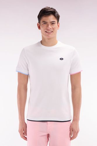 T-shirt Uni En Coton Bordures De Manches Colorées Coupe Droite - Eden Park - Modalova