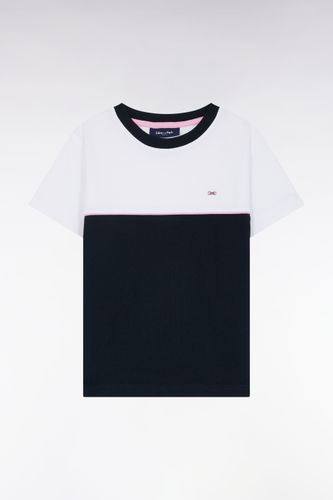 T-shirt Bicolore En Jersey De Coton Marine Coupe Droite - Eden Park - Modalova