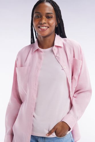 T-shirt Uni Pâle En Lyocell Et Coton Coupe Droite - Eden Park - Modalova