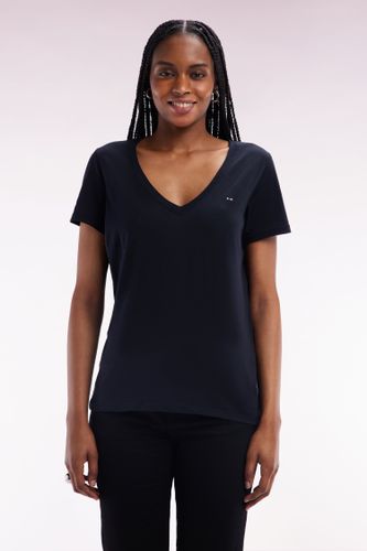 T-shirt À Col V En Jersey De Coton Pima Léger Coupe Droite - Eden Park - Modalova