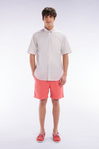 Short À Taille Élastique En Coton Stretch Uni Saumon - Eden Park - Modalova