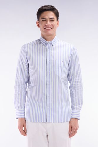Chemise À Rayures Bâtons En Coton Clair Coupe Droite - Eden Park - Modalova