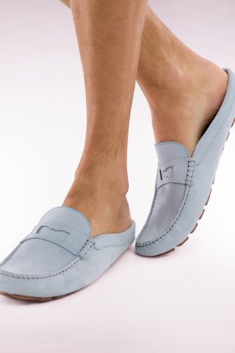 Mocassins Babouches En Cuir Suédé Clair - Eden Park - Modalova