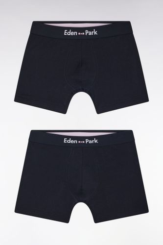 Lot De Deux Boxers En Jersey De Coton Stretch Marine - Eden Park - Modalova