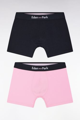 Lot De Deux Boxers En Jersey De Coton Stretch Marine Et - Eden Park - Modalova
