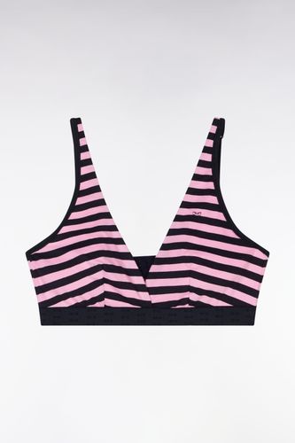 Soutien-gorge En Coton Stretch Cerclé Et Marine Élastique Siglé - Eden Park - Modalova