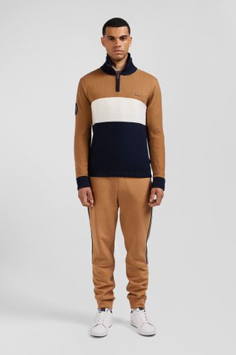 Pull Col Camionneur Zippé Colorblock En Coton Brodé Coupe Regular - Eden Park - Modalova
