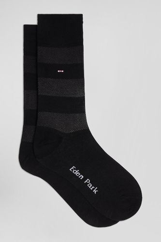 Paire de chaussettes noires à jeux de maille en coton stretch - Eden Park - Modalova