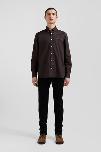 Chemise en coton Oxford marron nœud papillon cerclé coupe Regular - Eden Park - Modalova