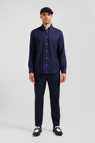 Chemise en twill de coton et cachemire indigo coupe Regular - Eden Park - Modalova