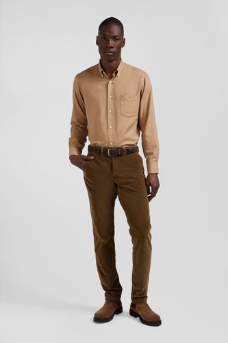 Chemise en twill de coton et cachemire camel coupe Regular - Eden Park - Modalova