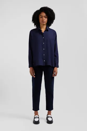 Chemise en coton et cachemire indigo coupe Oversized - Eden Park - Modalova