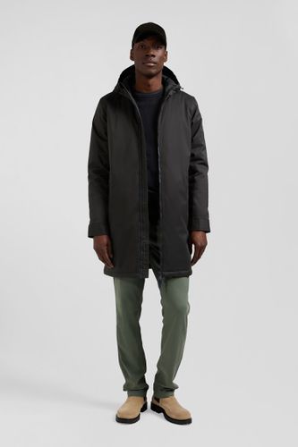 Parka longue à capuche en nylon kaki - Eden Park - Modalova