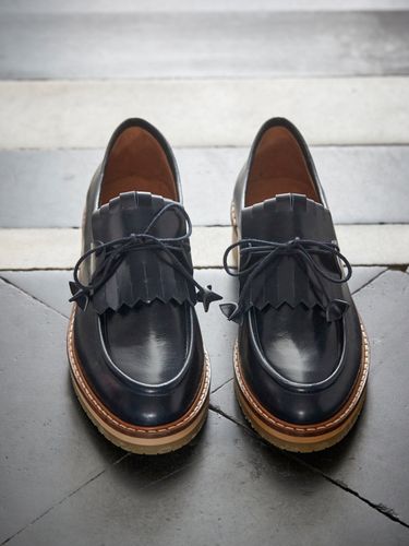 Derbies plateau cuir femme - Cyrillus - Modalova