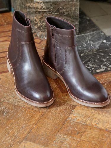 Boots cuir velours femme - Cyrillus - Modalova