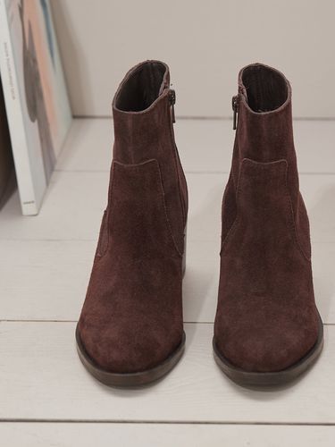 Boots à talon cuir suédé femme - Cyrillus - Modalova