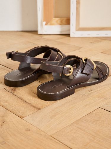 Sandales plates brides croisées cuir - Cyrillus - Modalova