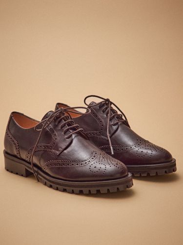 Derbies bout fleuri lacées cuir - Cyrillus - Modalova
