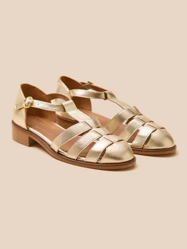 Sandales à talon style pêcheur cuir - Cyrillus - Modalova