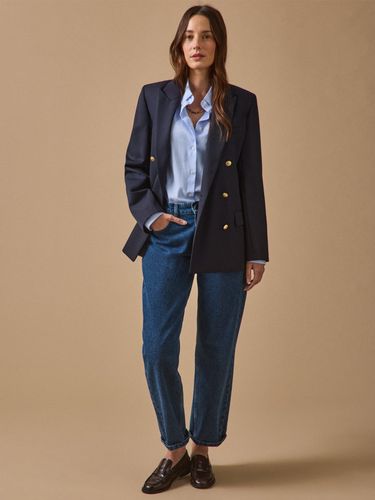 Veste blazer twill uni boutons dorés - Cyrillus - Modalova