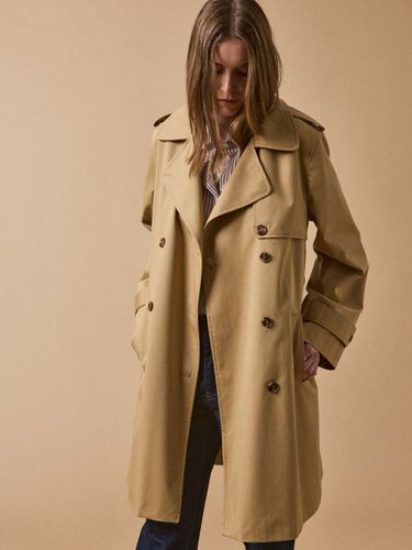 Trench long col tailleur coton biologique - Cyrillus - Modalova