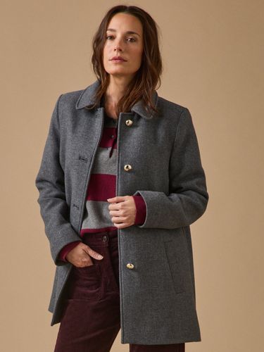 Manteau droit lainage uni femme - Cyrillus - Modalova