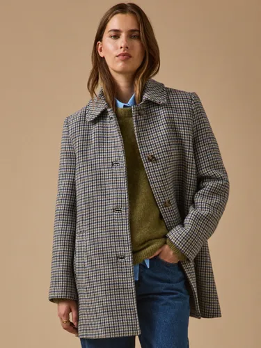 Manteau lainage pied-de-poule femme - Cyrillus - Modalova