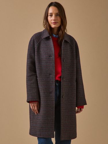 Manteau mi-long lainage pied-de-poule - Cyrillus - Modalova
